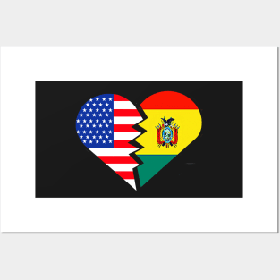 Bolivia T-Shirt Spanish Teacher USA Flag Heart Posters and Art